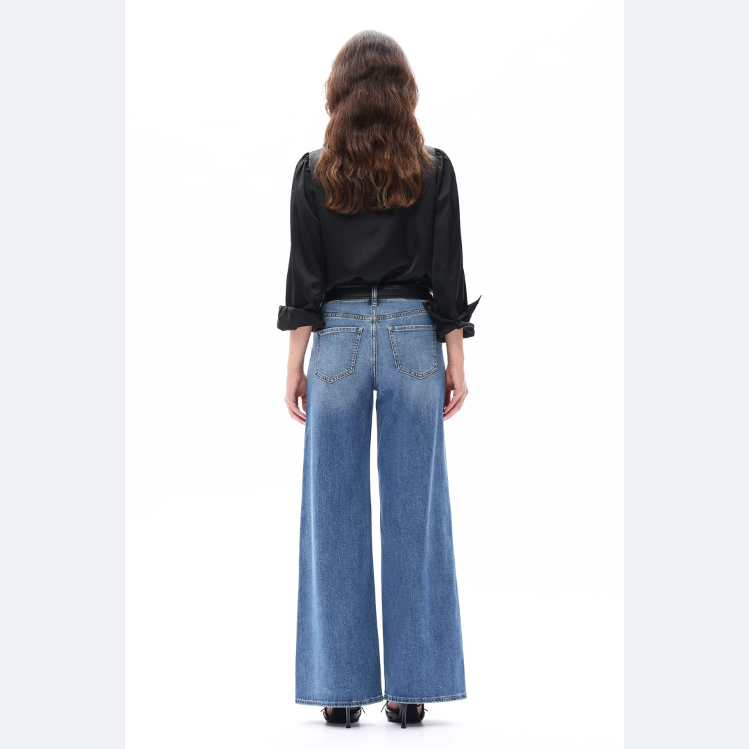 Mindy Mid Rise Wide Leg Jeans
