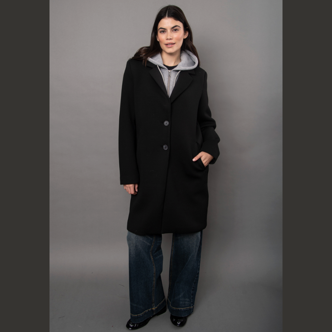 Despina Long Coat with Removeable Hood