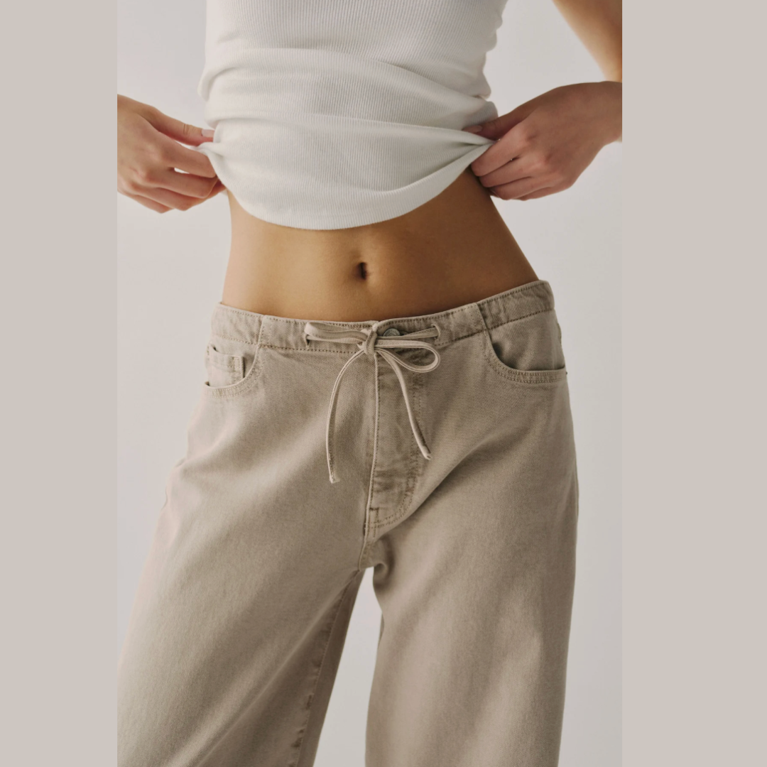 The Big Easy [Optic White & Sand Dollar] Pull on Wide Leg