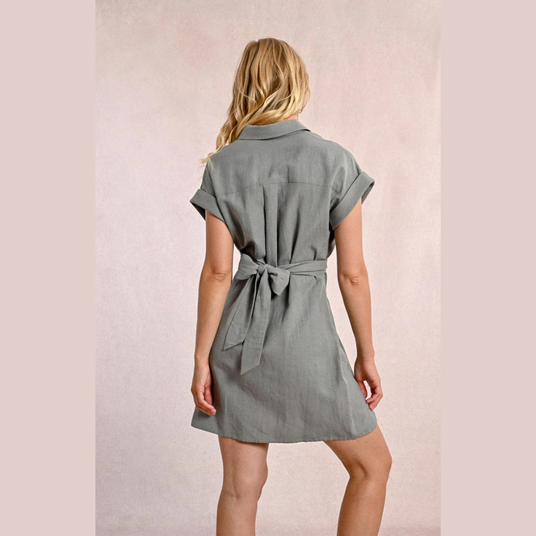 Tie Back Shirt Dress