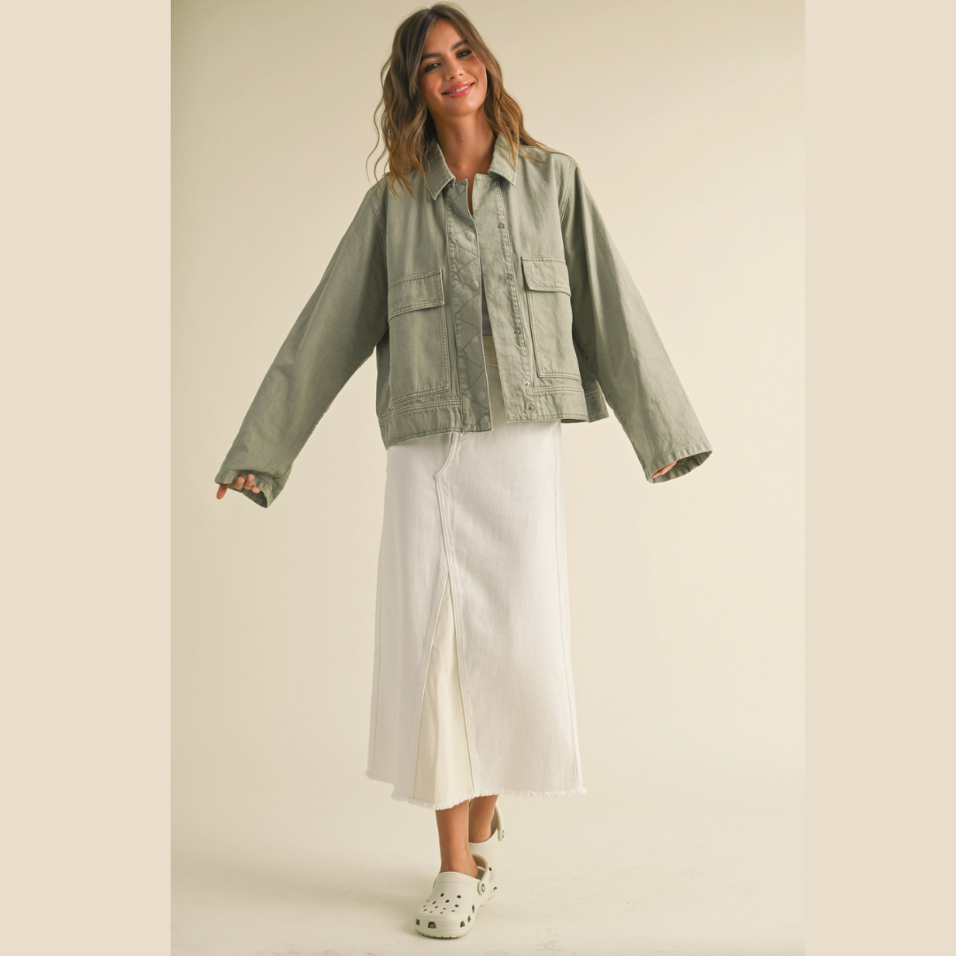 Sage Moss Washed Cotton Jacket