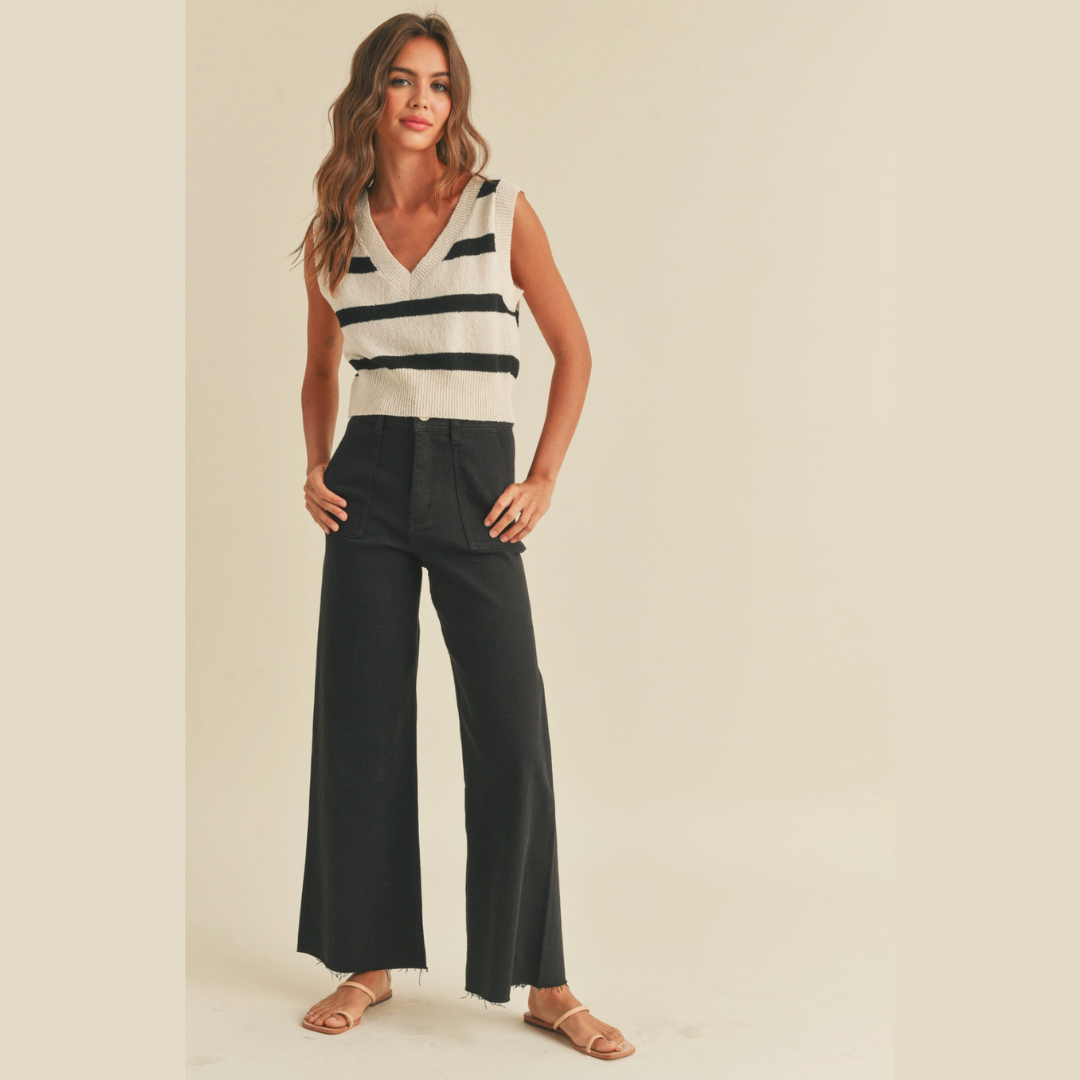 The Terri Cotton Stretch Wide Leg Pants