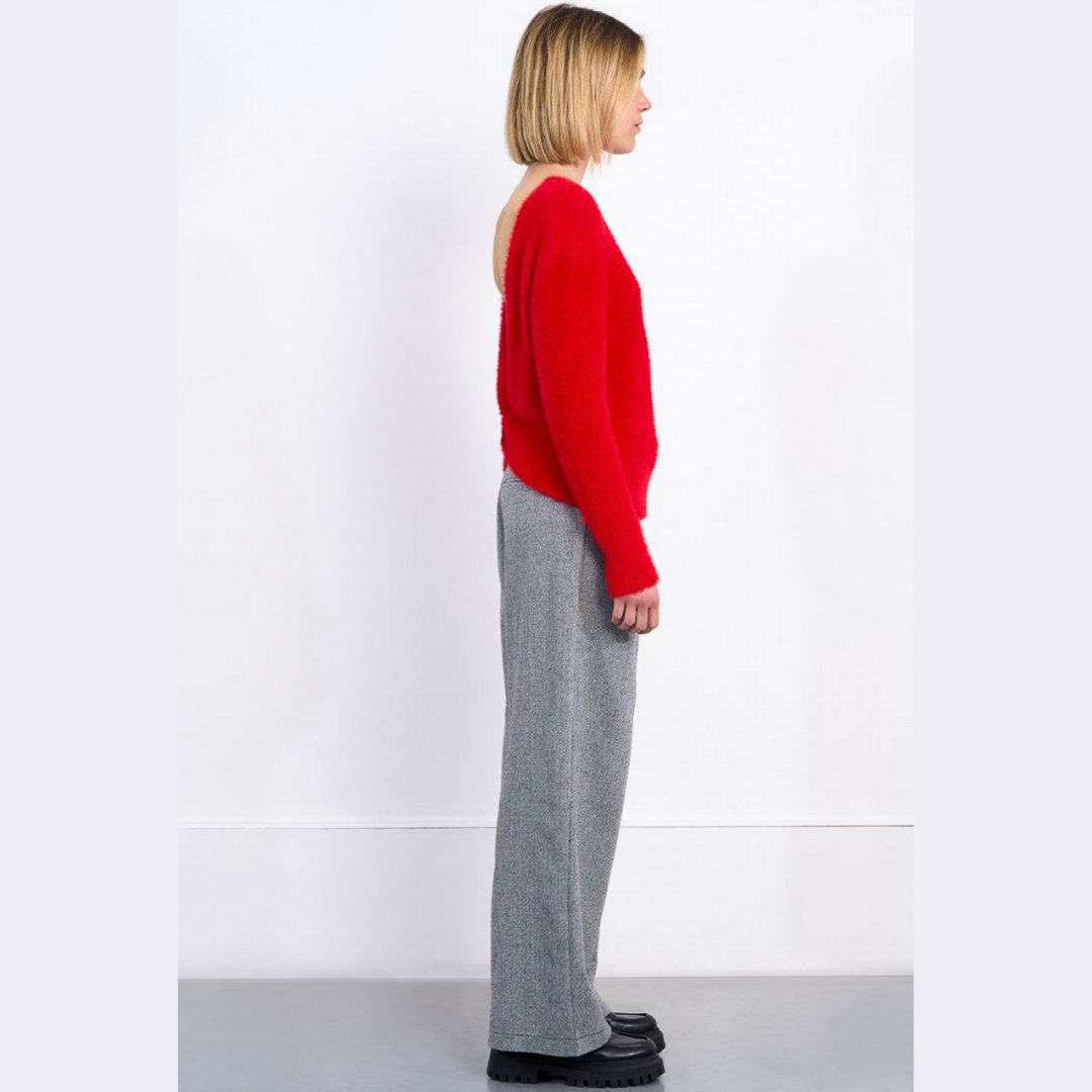 Twisted Back Knit Sweater