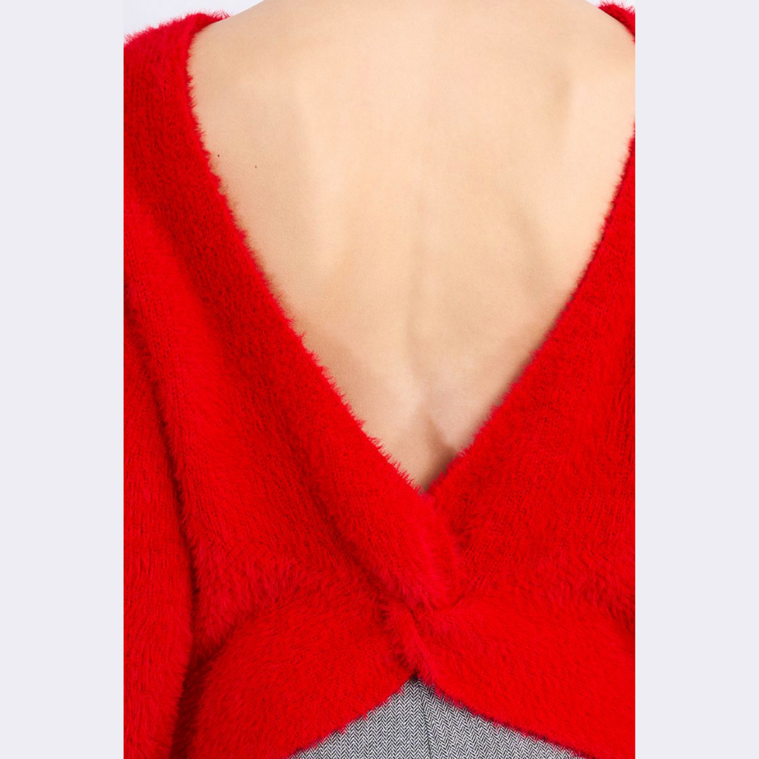 Twisted Back Knit Sweater