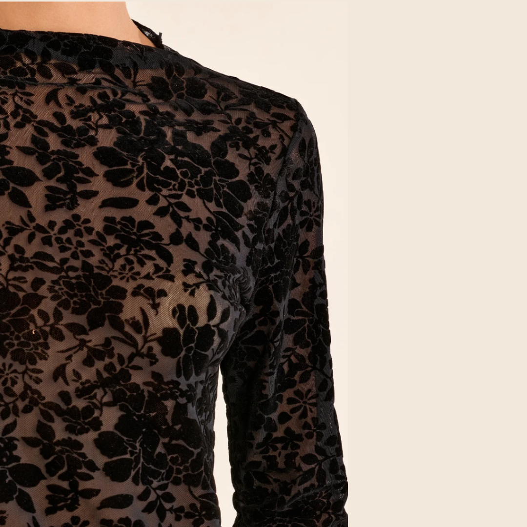 Velvet Floral Long Sleeve