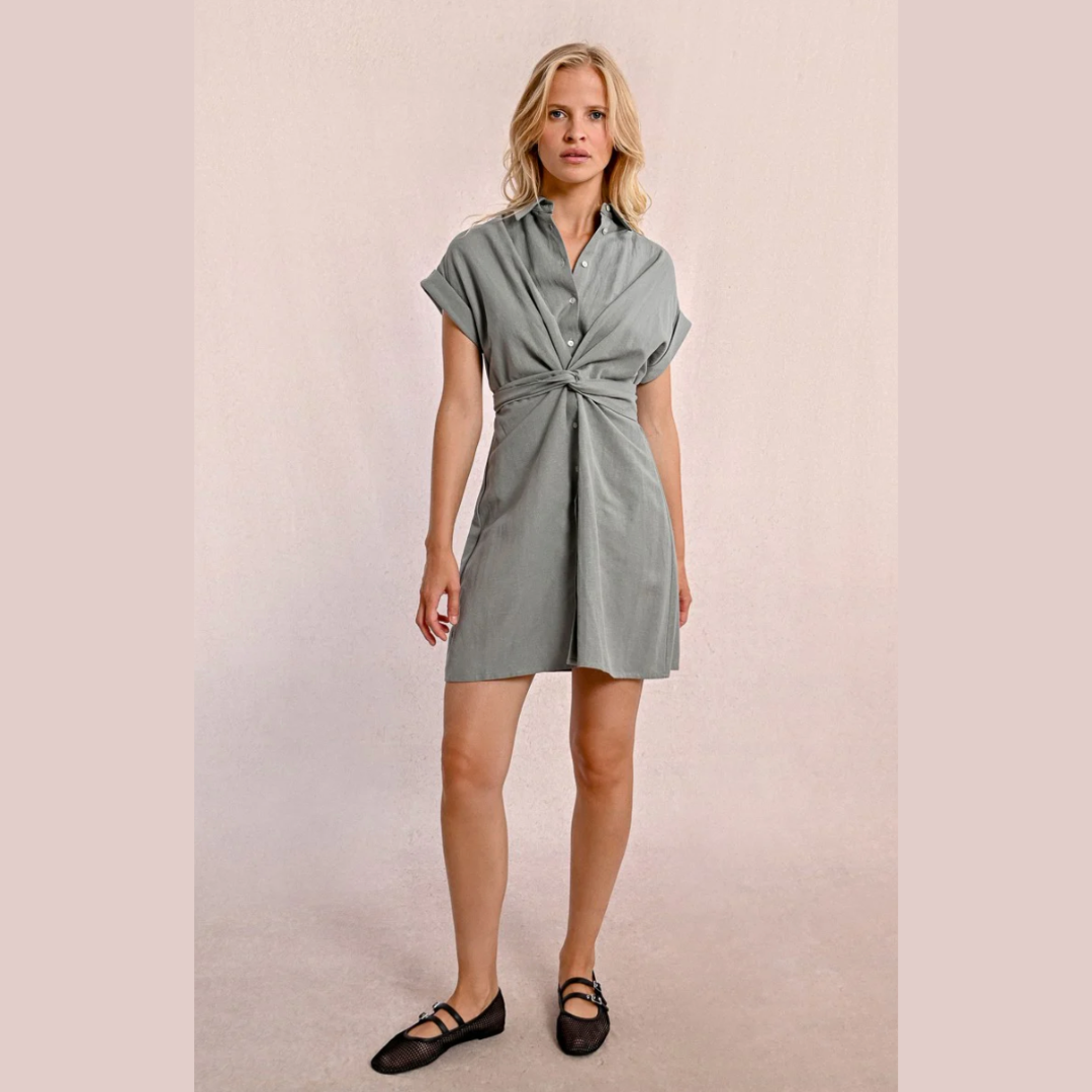 Tie Back Shirt Dress