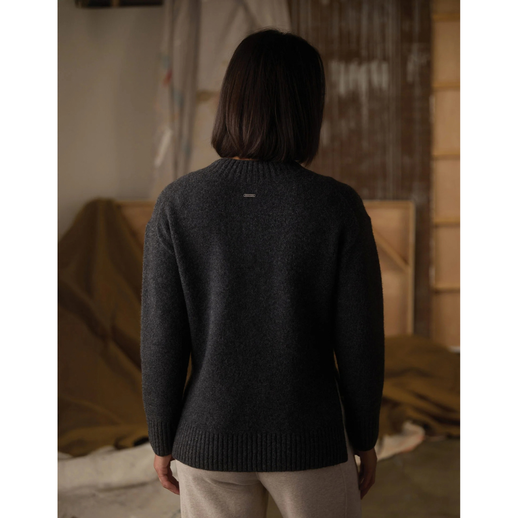 Homebound V-Neck Sweater in Charcoal