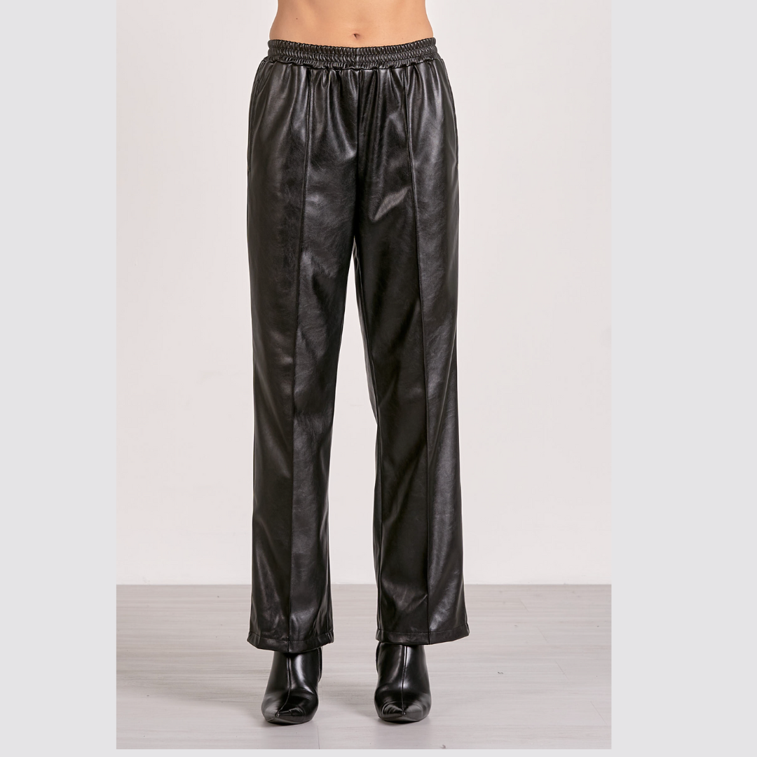 Vegan Leather Wide Leg
