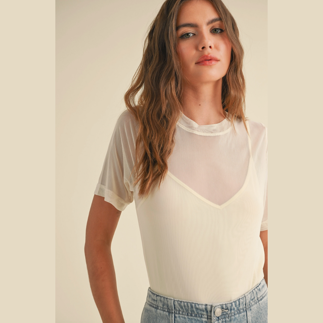 The Pearl Short Sleeve Sheer Top