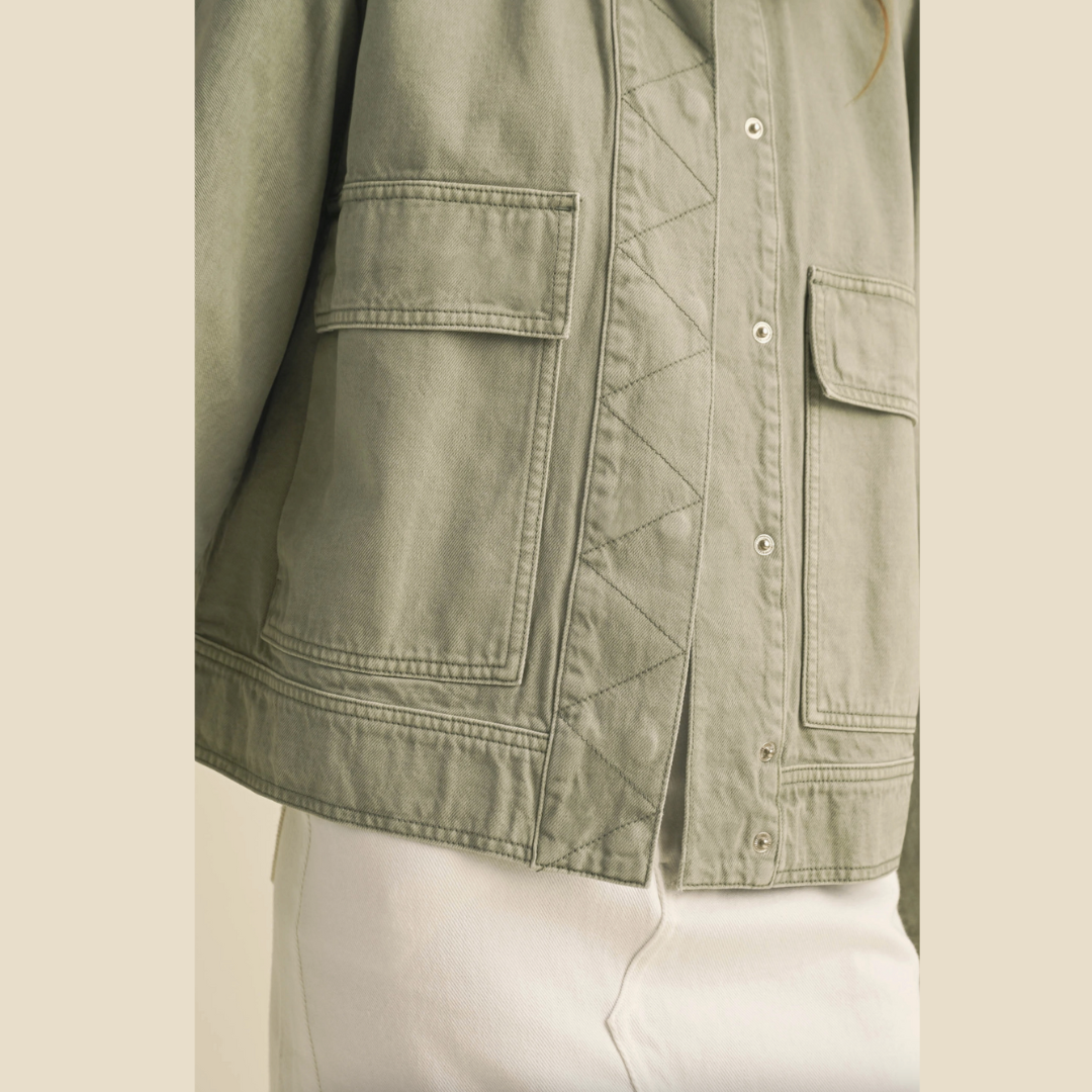 Sage Moss Washed Cotton Jacket
