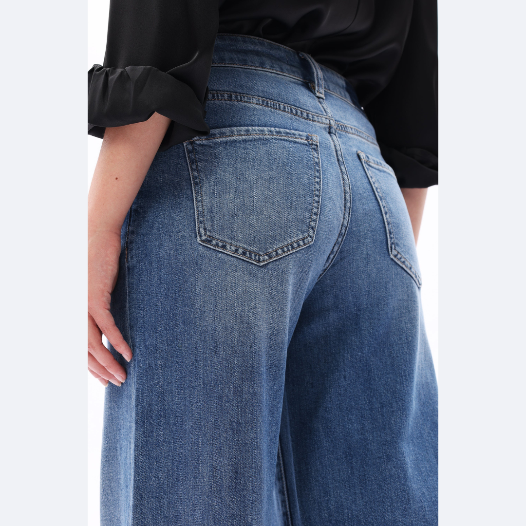 Mindy Mid Rise Wide Leg Jeans