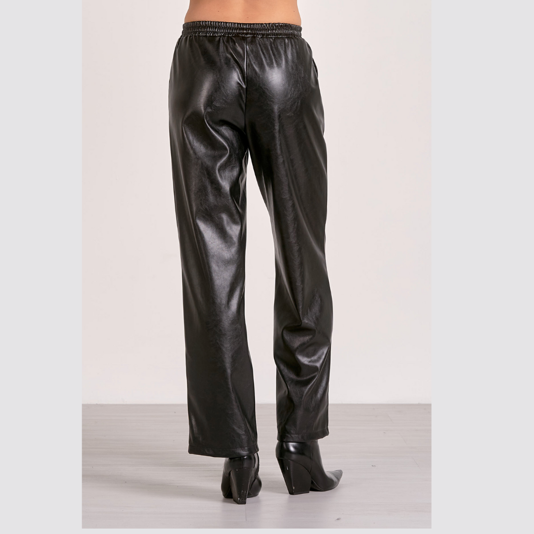 Vegan Leather Wide Leg