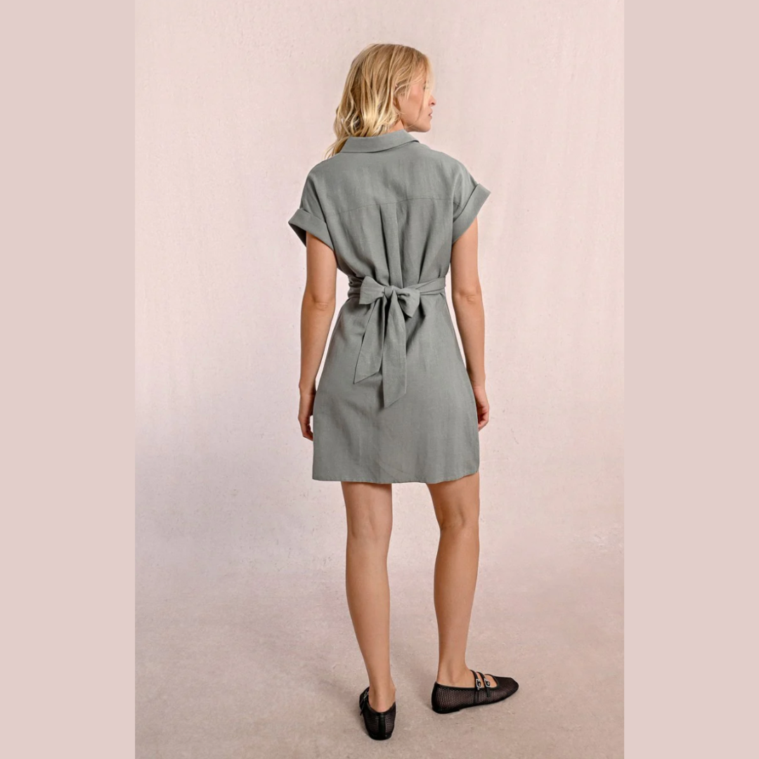 Tie Back Shirt Dress