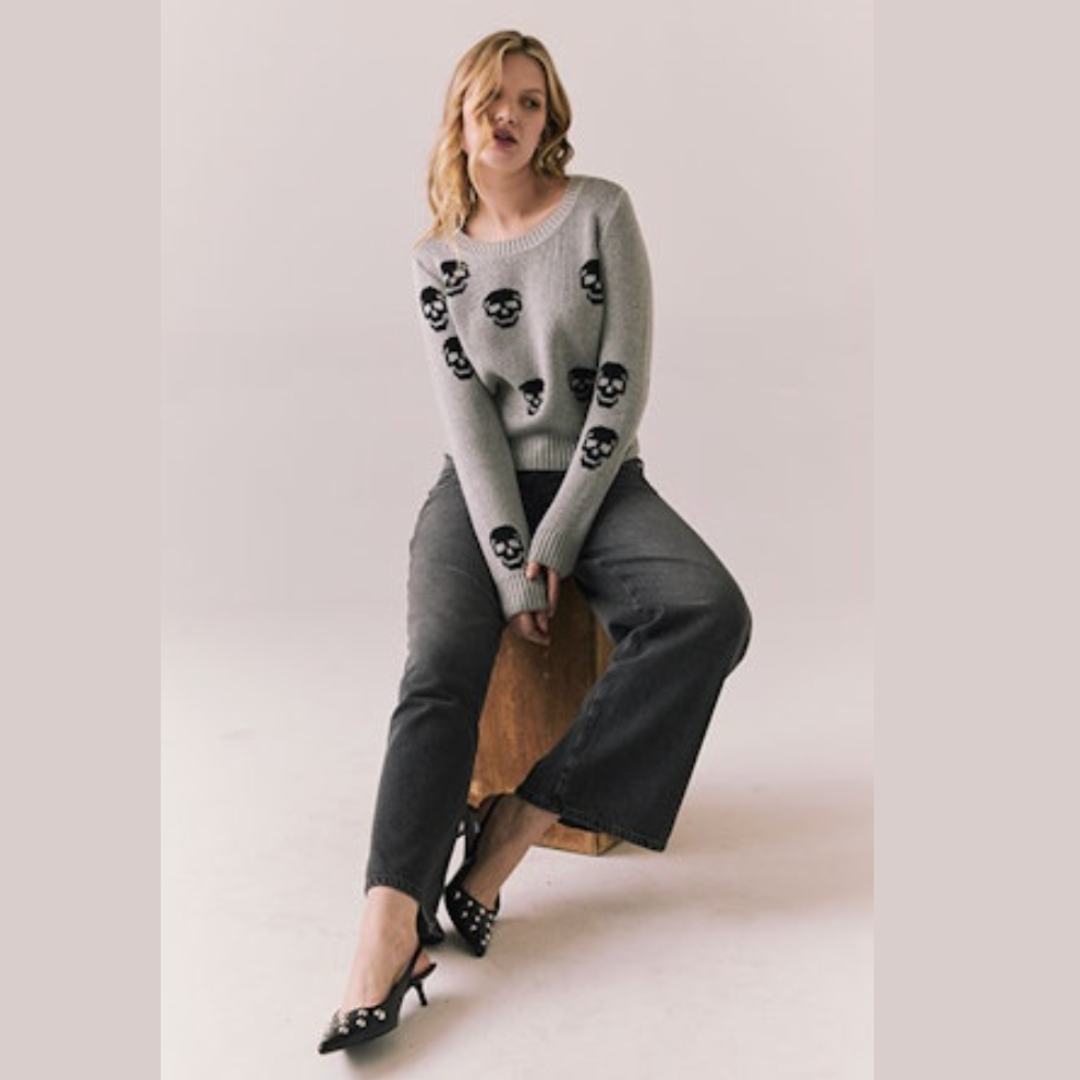 Tossed Skulls Sweater Crew