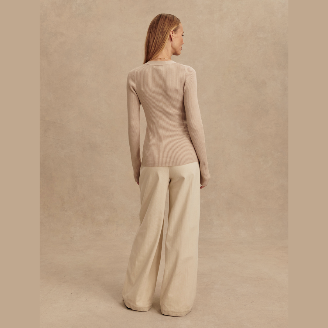 Blanca V-Neck Rib Knit Top