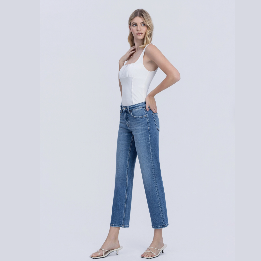 The Melissa - Mid Rise Ankle Straight Denim