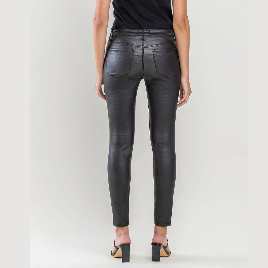 The Amber Mid Rise Coated Skinny