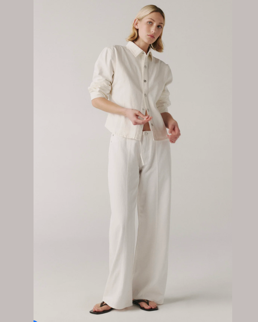 The Big Easy [Optic White & Sand Dollar] Pull on Wide Leg