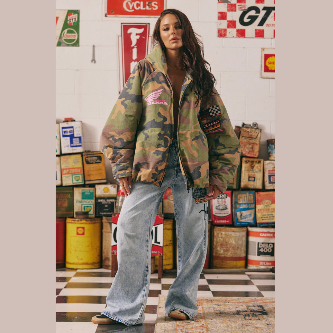 The (Camo) Be Kind Bomber Jacket