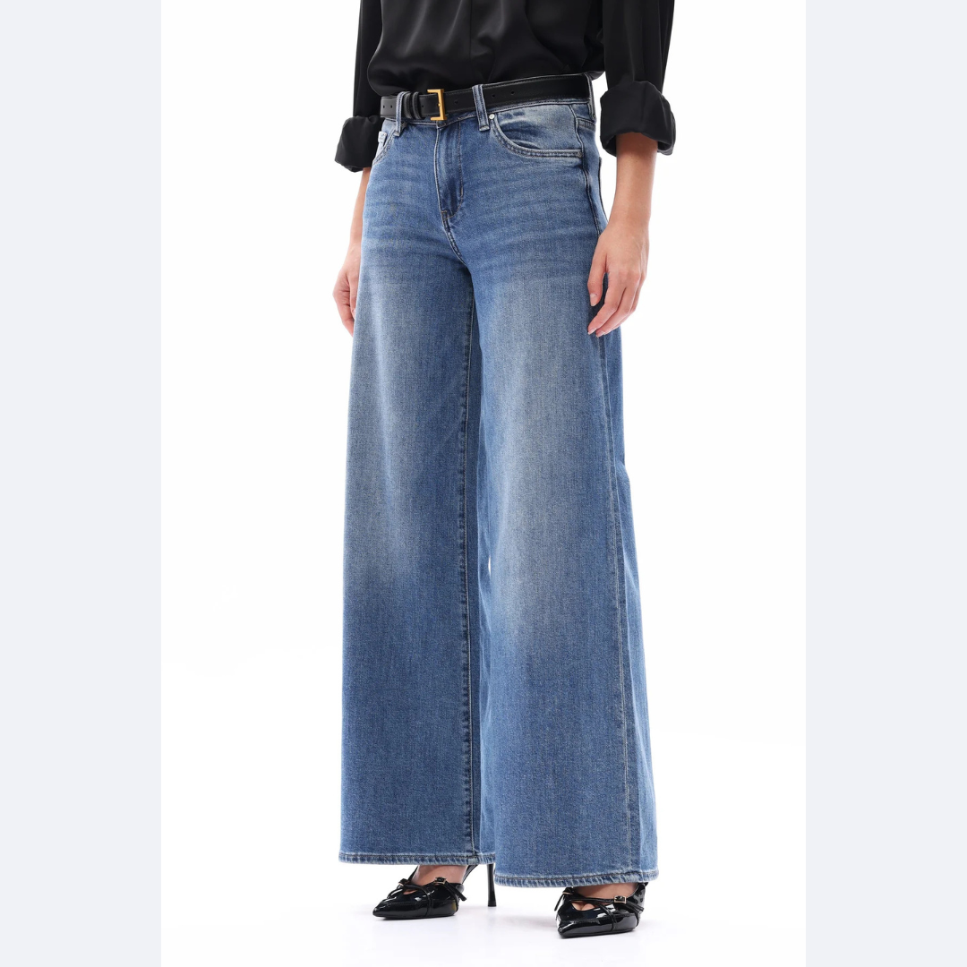 Mindy Mid Rise Wide Leg Jeans
