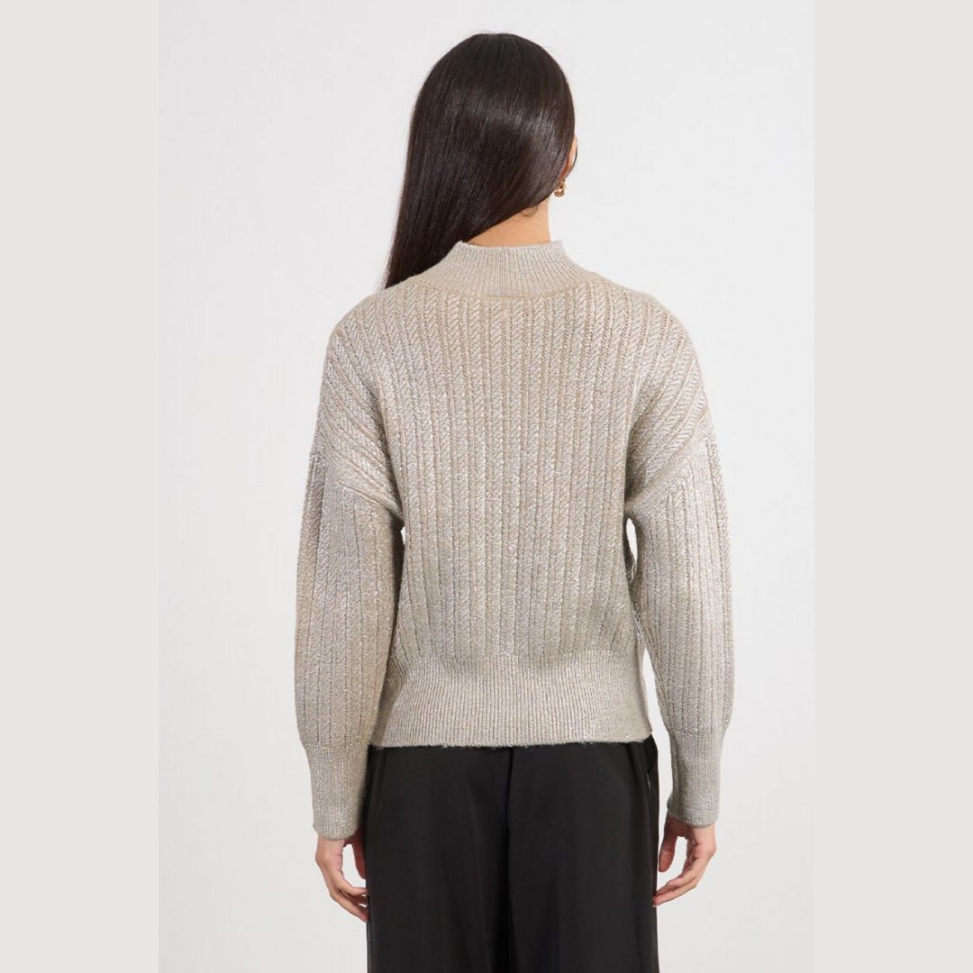 Iridescent Cable Knit Sweater