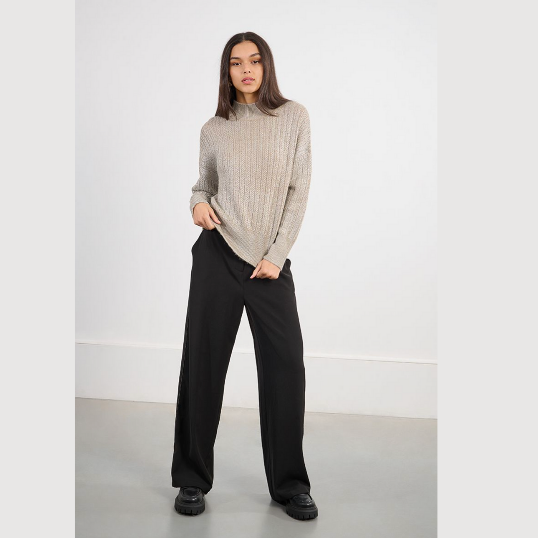 Iridescent Cable Knit Sweater