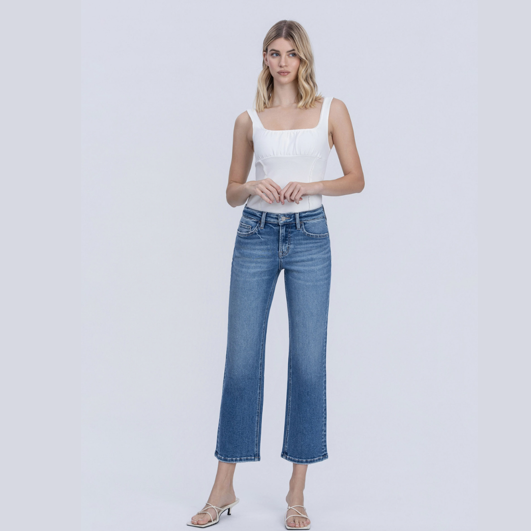 The Melissa - Mid Rise Ankle Straight Denim