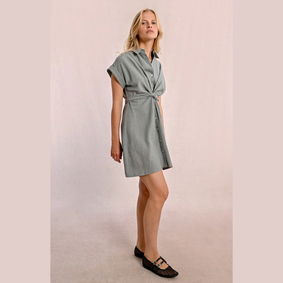 Tie Back Shirt Dress