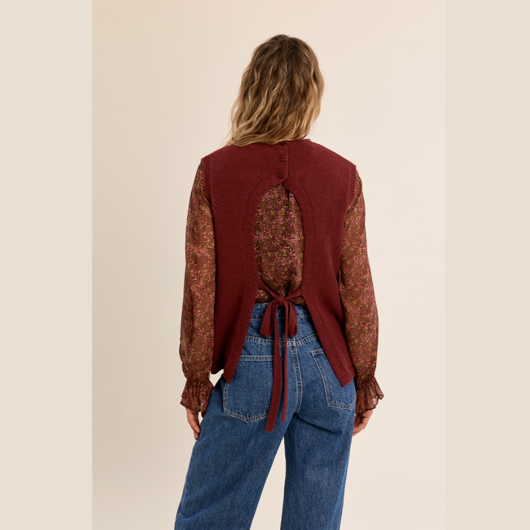 Sleeveless Open Back Sweater