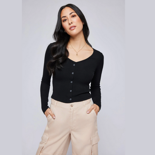 Zahara Ribbed V-Neck Top