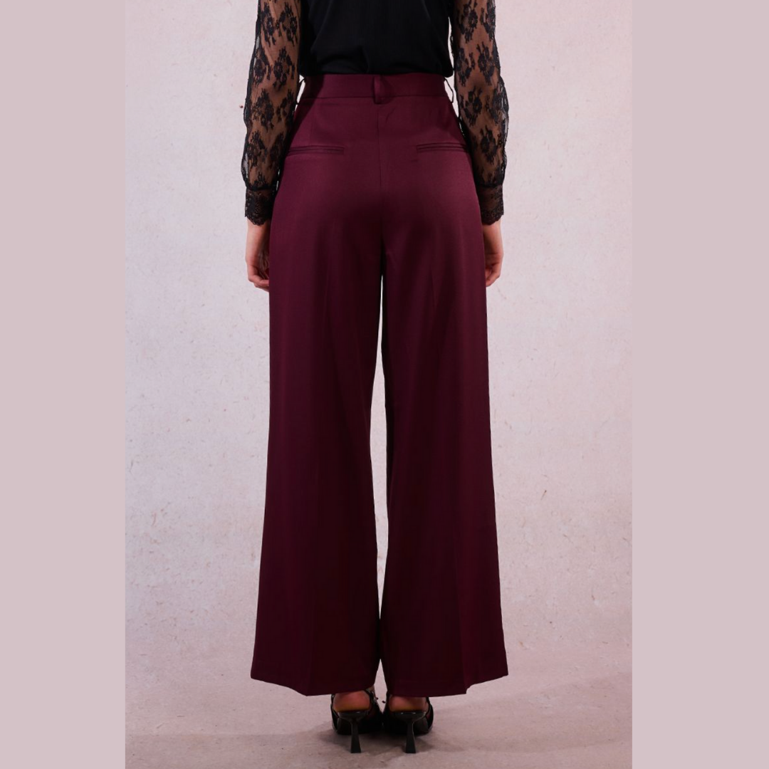 A Night Out Red Pleated Pant