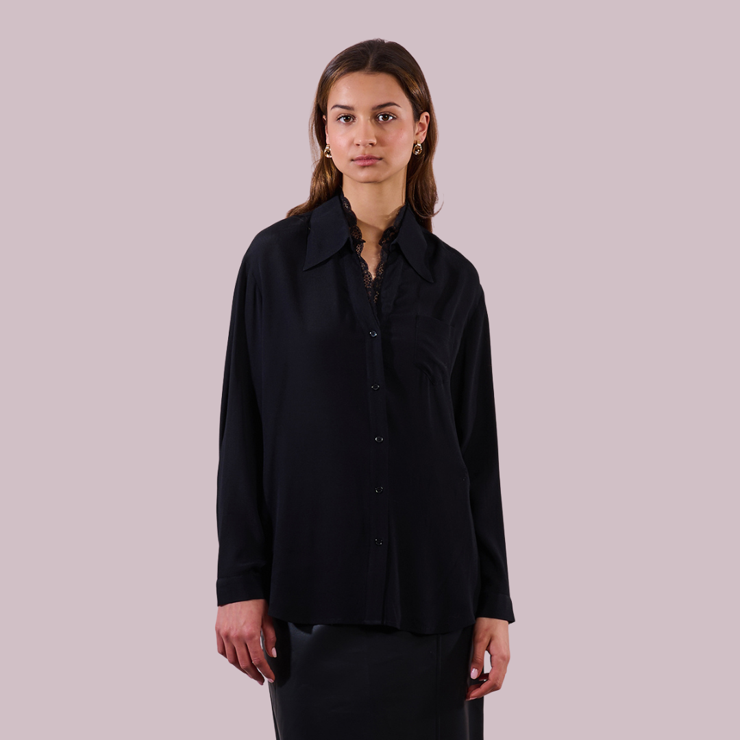 Audrey Lace Detail Button Up