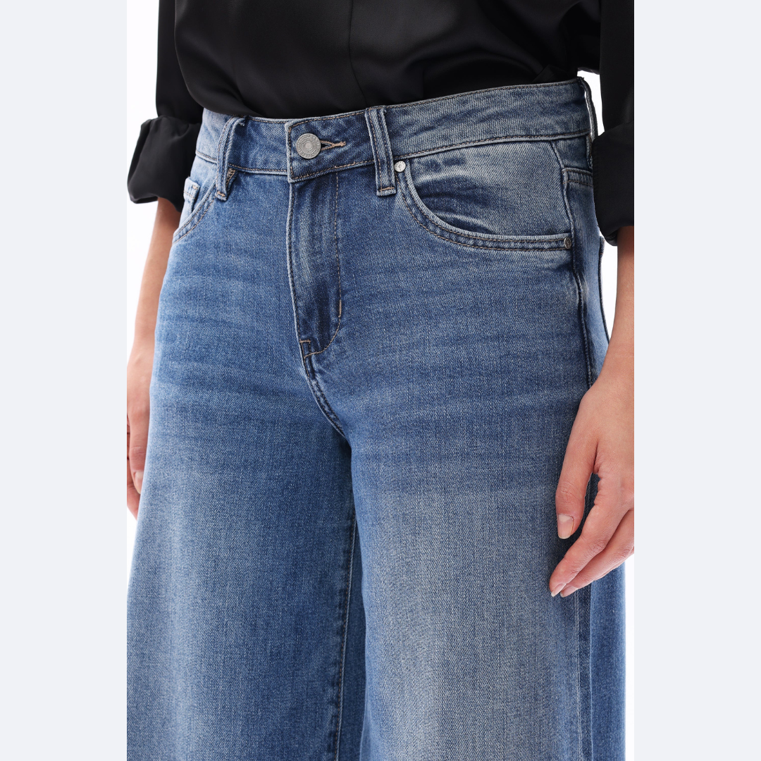 Mindy Mid Rise Wide Leg Jeans
