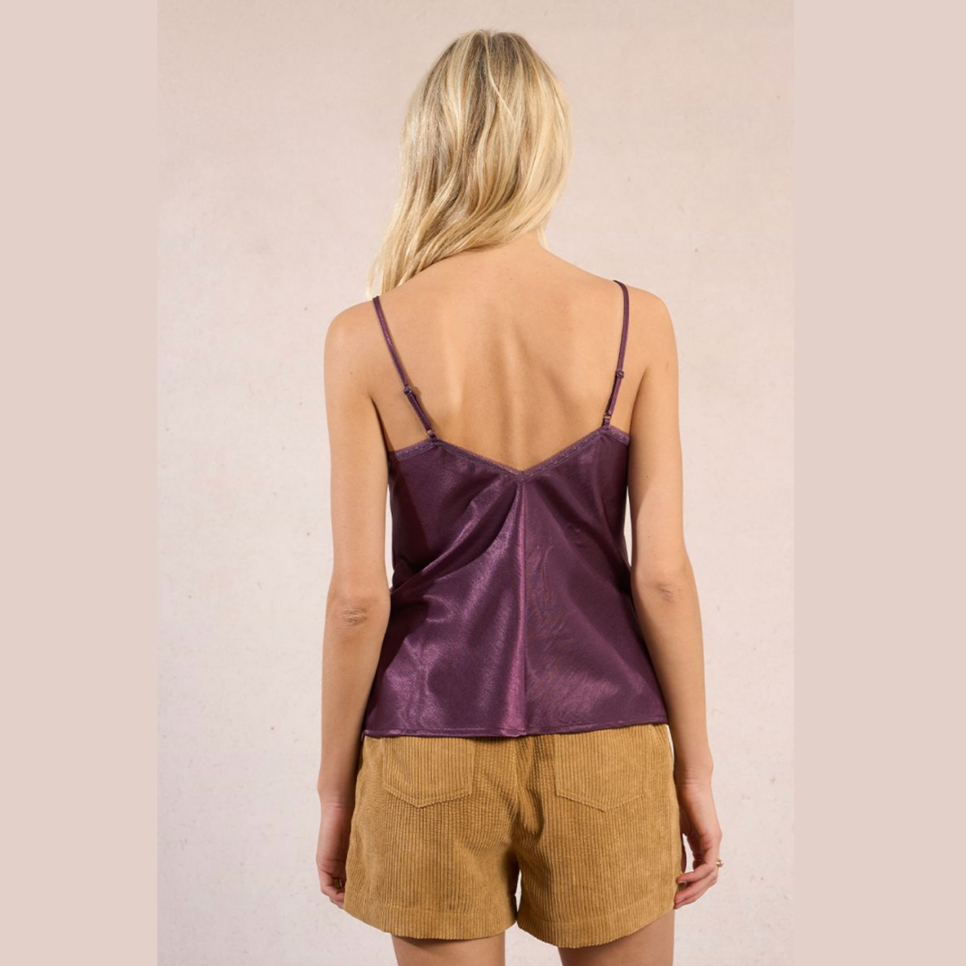 Dark Purple Satin Camisole