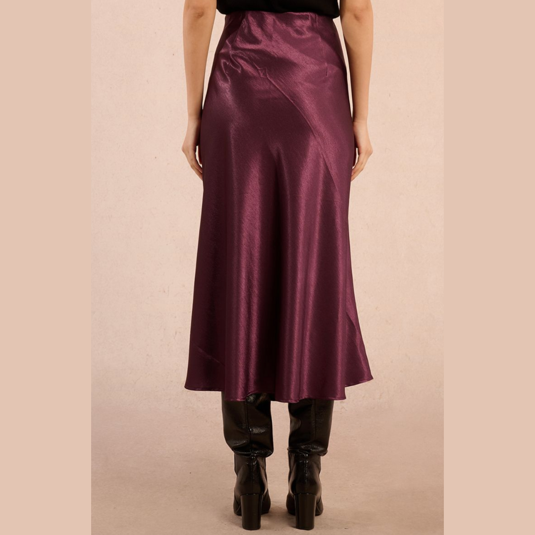Dark Purple Satin Skirt