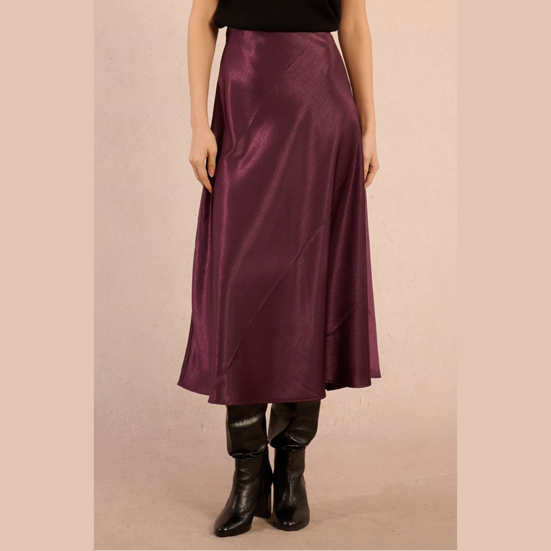 Dark Purple Satin Skirt