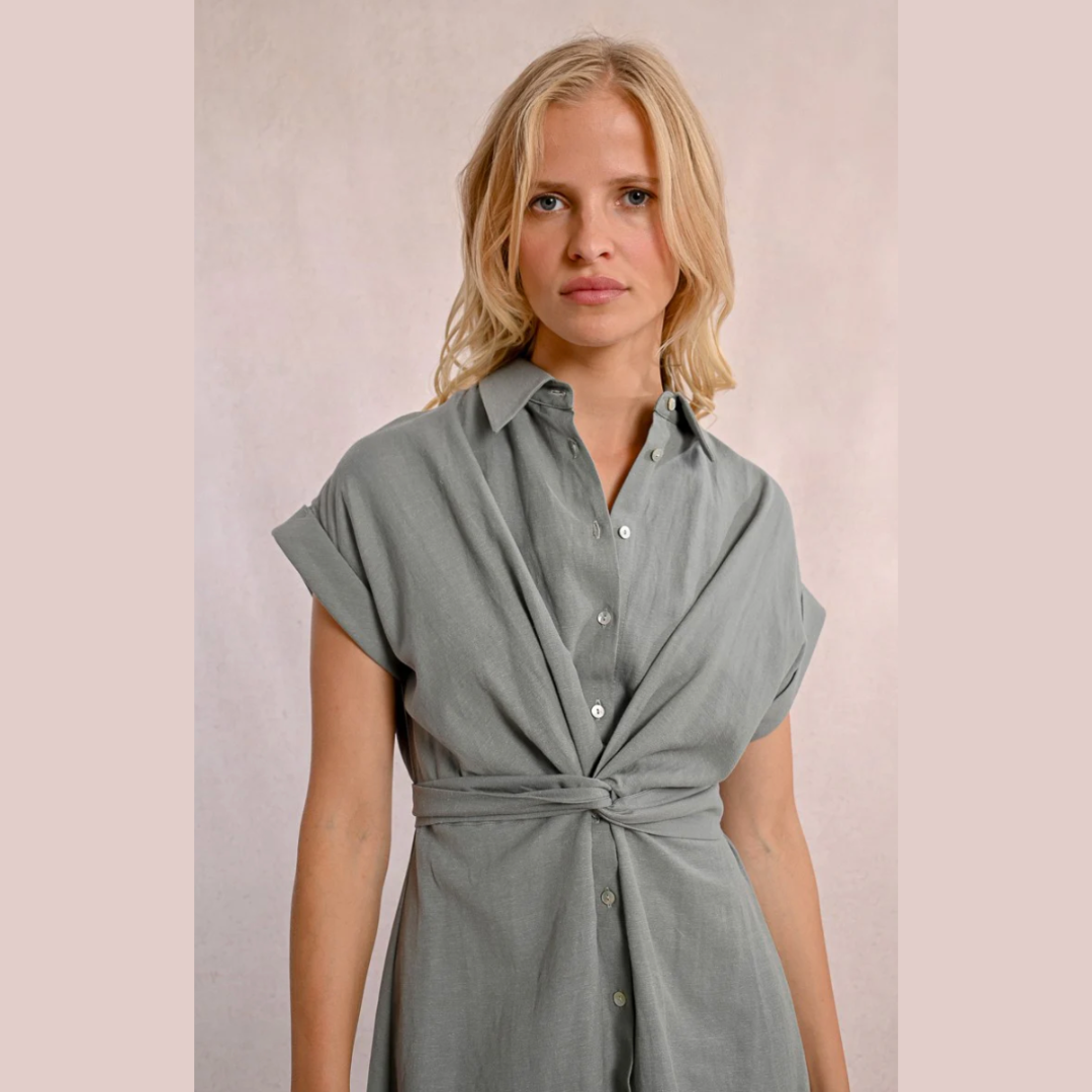 Tie Back Shirt Dress