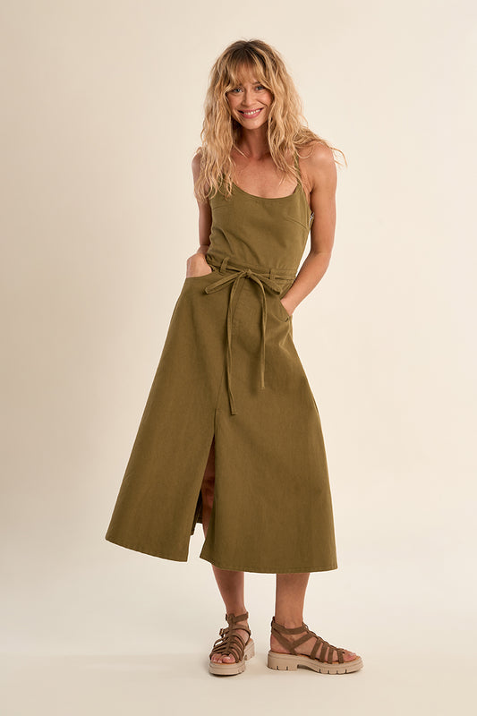 Khaki Denim Dress