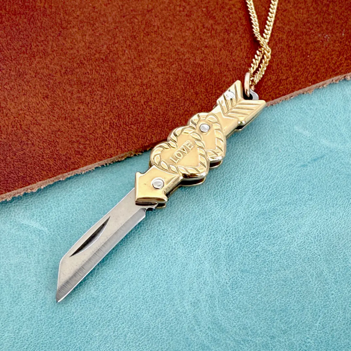 Pierced Heart Knife Necklace