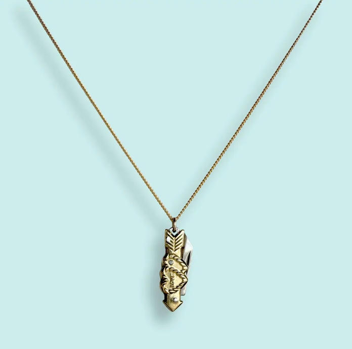 Pierced Heart Knife Necklace