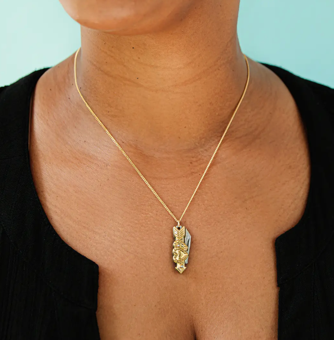 Pierced Heart Knife Necklace