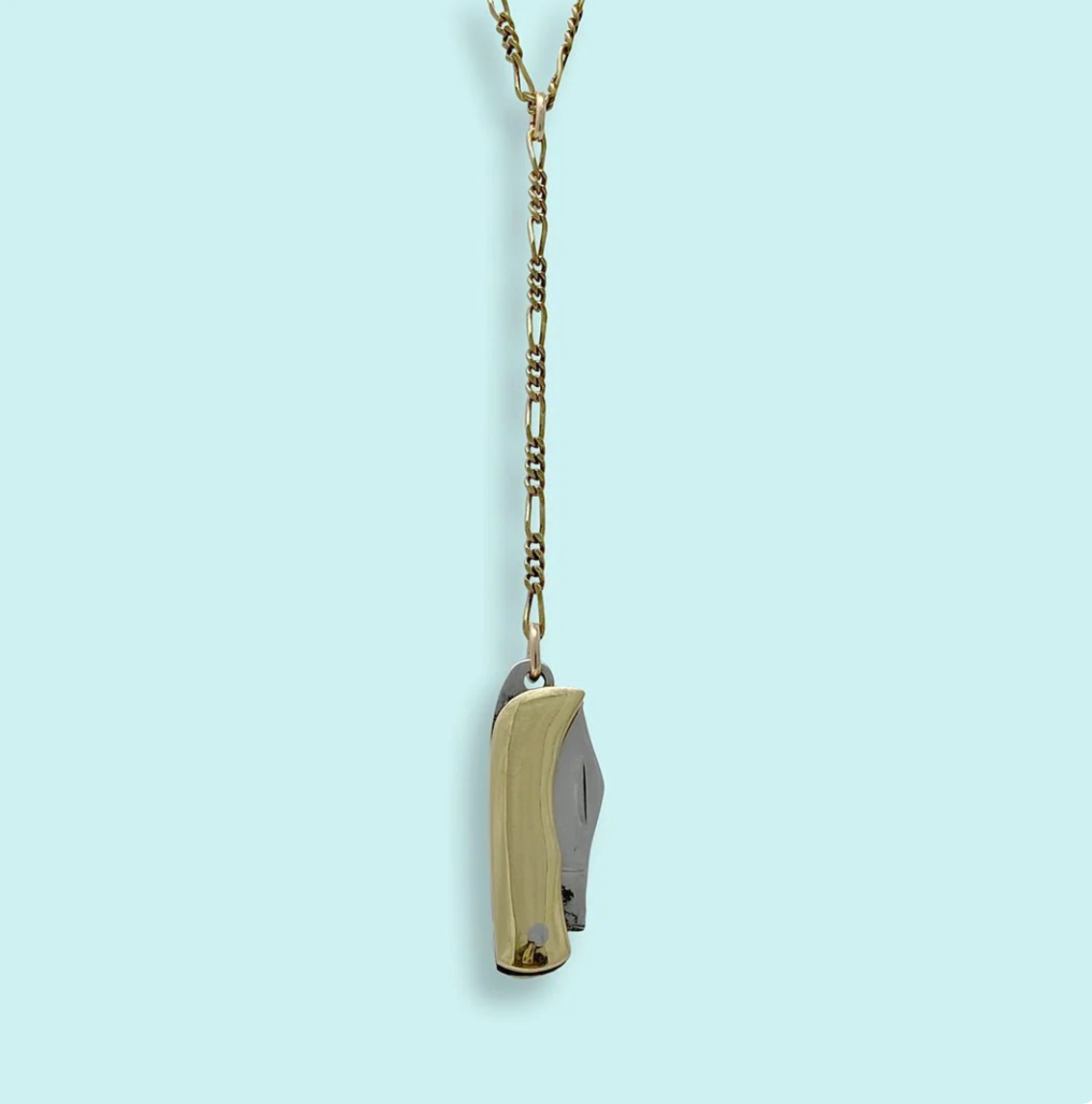 Gold Knife Y-Drop Necklace - 28 Inch