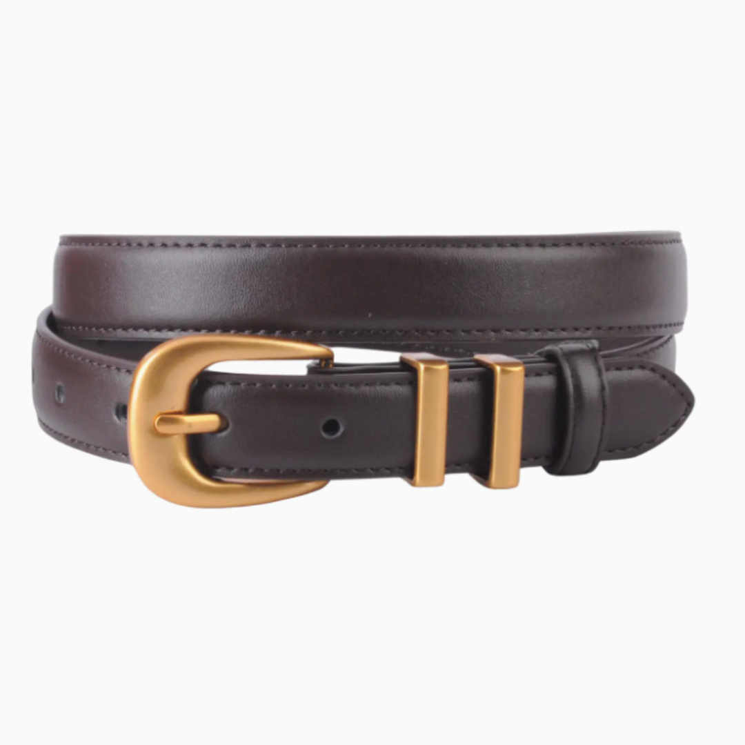 Leather Belt with Metal Strap Holders